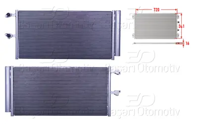 WISCO 3143369-00 Klima Radyatoru 720x341x16 3143369-00
