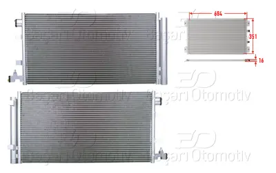 WISCO 3114188-00 Klima Radyatoru 684x351x16 3114188-00