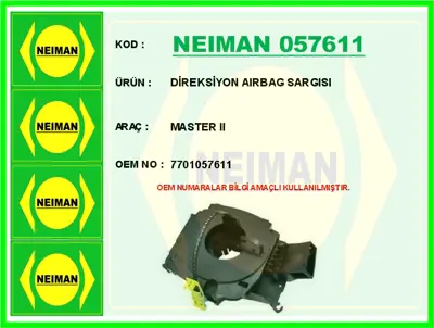 NEIMAN 057611 Direksiyon Airbag Sargisi Master Ii 7701057611 430762 21031128 251649 231128 CCC71005GS CAV1144 461800606 CCC71005AS RECSCC710050