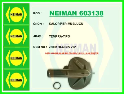 NEIMAN 603138 Kalorifer Musluğu Tempra-Tipo 7603138 90401 8332 116189 60806593 13427 955013 472061 2062