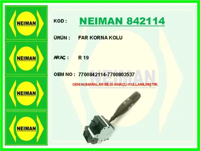 NEIMAN 842114 Far Korna Kolu R 19 7700803537 21509 V46800001 251274 7700842114 510034002001 916377 879 440177 430014