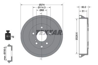 TEXTAR 94047800 Fren Diski Juke (F15) 432061KL0A 8DT355303311 94047800 355303311 61481 MBD427 BDM1175 252230 5825252230 YH6861