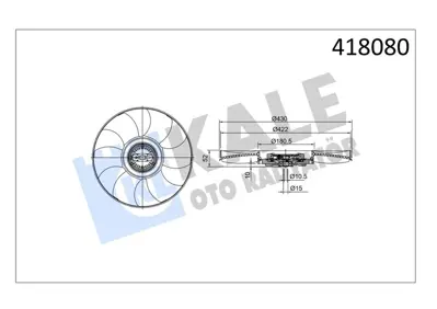 KALE 418080 Fan Termigi Pervaneli Sprinter 906 907 910 06> Crafter 2,5 06>13 A0002008123 03L121301A