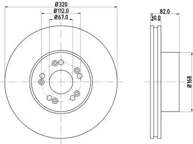HELLA 8DD355102-691 Fren Diski On S-Class W140 93>98 C140 92>99 A1404211012