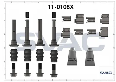 SVAC 11-0108X Fren Kaliper Burc Tamir Tkm Arka 515 Cift Teker Civatali - Sacli Ve Gresli Full Set W906 06> A0004230663