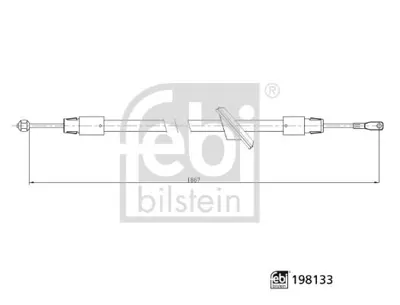 Febi Bilstein 198133 El Fren Teli Vw 1875mm 2E0609701L