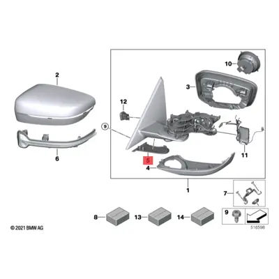 BMW 51169464424 Ayna Ayagi Kapak Seti G20-G22-G23-G26-G42 GM 51169464424