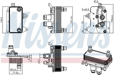 NISSENS 91411 Yağ Soğutucusu (Şanz) M264-654  W205-213-222-223-253-447 GM A0995006300