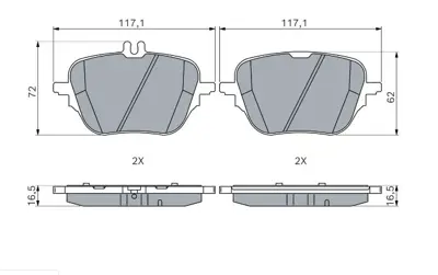 Bosch 0986460293 Fren Balata Mercedes Arka C-Class 