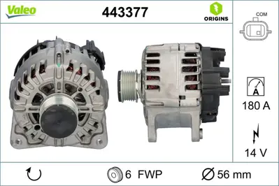 Valeo 443377 Alternator Renault Megane IV Clıo V Kadjar Kangoo III 1.5 Dcı  231006293R FG18T192 8200022774 7701477517 231001059R 7711134313 231000027R 8200403954 7711497093 7701473636