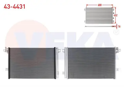 VEKA 434431 Klima Radyatörü Vw T6 2016-> 940732 58015704 7E0820411F 42034N 43723 AC1015000S 7E0820411G VN5437D 55300DH7 350369