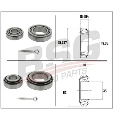 BSG BSG 30-605-036 Porya Rulmani Ön 92VX1K018AA QWB863 808855 4087 200053 7145020006 14499 KR3051 BK10863 26890