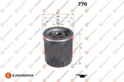 EUROREPAR 1690952180 Yag Filtresi 4318092 30866266 VOF28 MD325714 55183269 649010 MD352627 FKFIA078 46723321 71765454