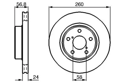 Bosch  0986478293 Ön Fren Diski Hava Kanallı Subaru Impreza 1,5L E 26300AE090 26300AE091 26300SA001