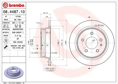 BREMBO 7471116 Fren Dıskı Arka Standard Bmw 34211162968