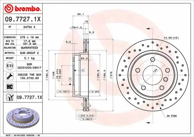BREMBO 0977271X Fren Diski Bmw Brıllıance 3 Serıes E46 07/03-0 34216855155