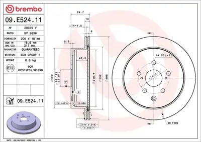 BREMBO 09E52411 Fren Diski 4243148080