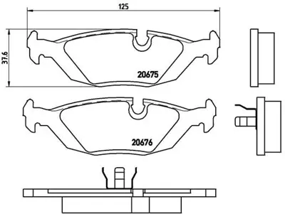BREMBO P06009 Fren Balatası Arka Bmw E30 E28 E24 34211157926