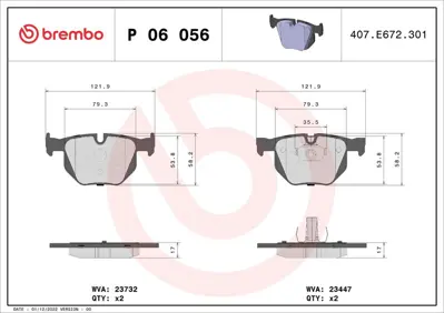 BREMBO P06056X Fren Balatası 