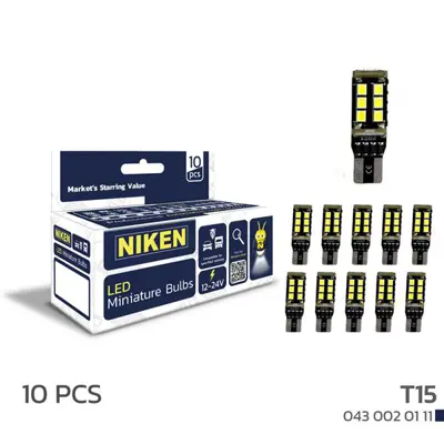 NIKEN  430020111 Led Ampul T15CANBUSPARKLEDİ15LEDLİ10LU 