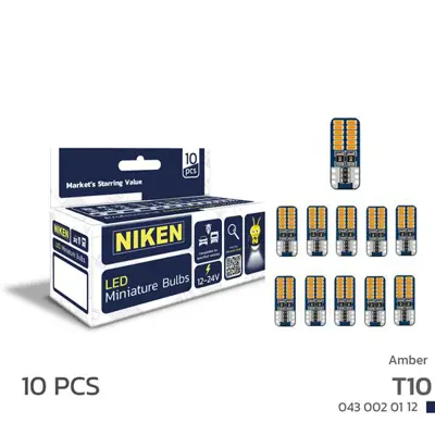 NIKEN  430020112 Led Ampul T10CANBUSPARKLEDİ24LEDLİTURUNCU10LU 