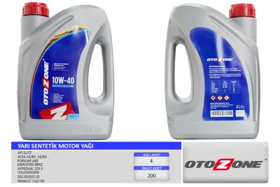 OTOZONE CYAG2304 Motor Yağı 10W40 4 Lt Ultra Yarı Sentetik Apı Sl/c 10W40