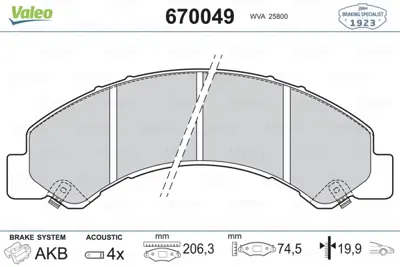 Valeo  670049 Ön Balata Isuzu 8973292660 8982100000
