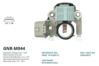 GENON M044 12V Mıtsubıshı Carısma 00=-GTG L S Fr VR H2009 73 IM845 A866X28572