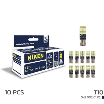 NIKEN 430020102 Led Ampul T10CANBUSPARKLEDİ24LEDLİ10LU 