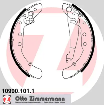 ZIMMERMANN 10990.101.1 Arka Pabuç Balata Caddy Iı-golf Iıı-passat 90-97 357698525CX 8A0609525 8A0609525B