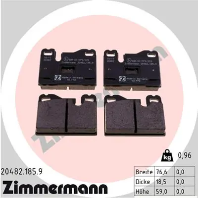 ZIMMERMANN 20482.185.9 Fren Balta Seti 986424062-GDB310 477698151A 477698151B 92835295100