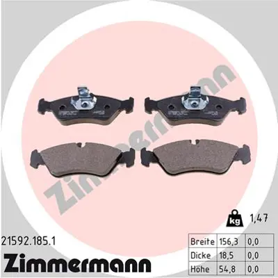 ZIMMERMANN 21592.185.1 Fren Balatası Arka Mercedes Sprınter B901-GTB904  