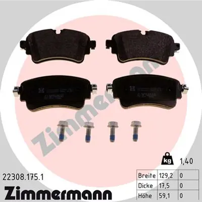 ZIMMERMANN 22308.175.1 Arka Balata Audı A4-A5-A7-Q5-Q7 2014 =-gt 8W0698451L 8W0698451H