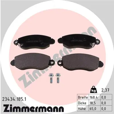 ZIMMERMANN 23434.185.1 Fren Balata 986424691 1135167 1318139 1415166
