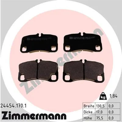 ZIMMERMANN 24454.170.1 Arka Balatası Porsche 911 2006-2012 GDB1792 99735294901 99735294702 99735294904