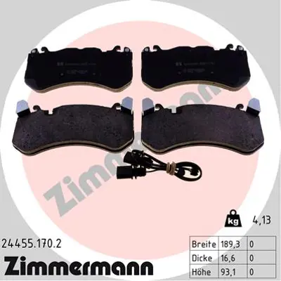 ZIMMERMANN 24455.170.2 Disk Balata RS6 5.0 Tfsı Avant Quattro 04.2008 - 0 4G0698151J