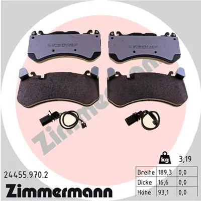 ZIMMERMANN 24455.970.2 Disk Balata RS6 5.0 Tfsı Avant Quattro 04.2008 - 0 4G0698151J