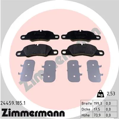 ZIMMERMANN 24459.185.1 Fren Balata 98135193000 98135193109 98135193809