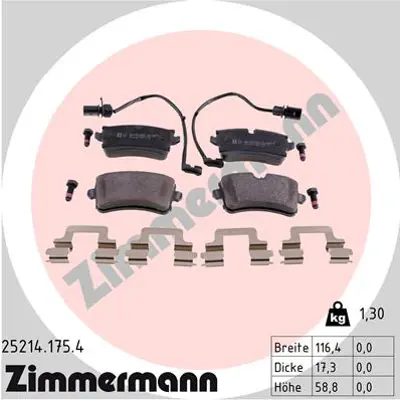 ZIMMERMANN 25214.175.4 Fren Balata 4G0698451 4G0698451A 4G0698451B