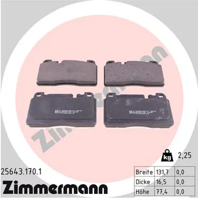 ZIMMERMANN 25643.170.1 Disk Balata Ön Q5 8RB 986494702-GDB2022 8R0698151B 8R0698151D 8R0698151E