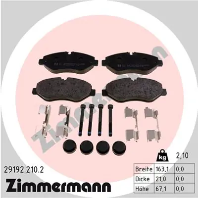 ZIMMERMANN 29192.210.2 Fren Balata 