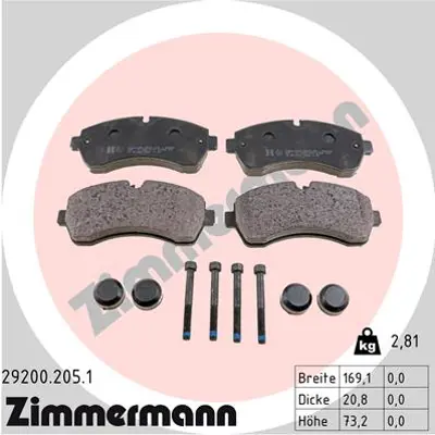 ZIMMERMANN 29200.205.1 Fren Balatası 