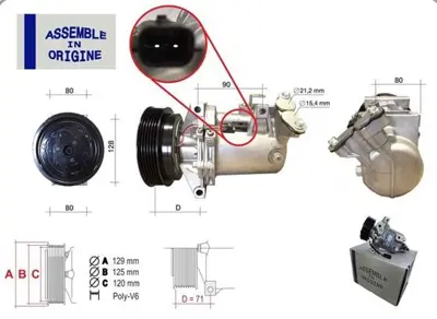 GUA 40670 Klima Kompresörü Megane III 08-Gt Fluence 10-Gt 8201025121 926009154R 926001686R 93061321 A42011A8402000U 50500749 8613073 7111807R A42011A8402000U1 89579