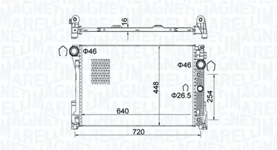 MAGNETI MARELLI 350213163300 Su Radyatörü A2045002203 A2045001603 A2045000203 A2045001503 A2045000403 DRM17005 1063109 60302475 KMSA2475 8167204