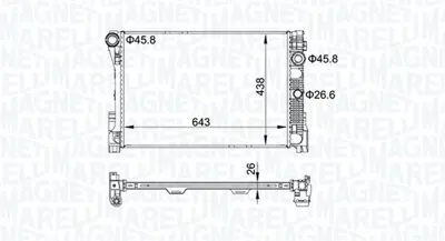 MAGNETI MARELLI 350213161300 Su Radyatörü A2045002203 A2045001603 A2045000203 A2045001503 A2045000403 DRM17005 1063109 60302475 KMSA2475 8167204
