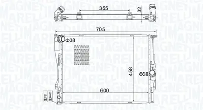 MAGNETI MARELLI 350213160700 Su Radyatörü 17117553111 7559273 8MK376754061 BWA2291 17117521046 7553111 50042N 6002291 6002303 60786A