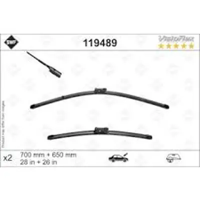Valeo  119489 Swf Visioflex Flat Blade X2 700-650 Mm Vw Craf 3397014310 4057795485488 7C1998002 119489 65264406000 577954 7C1998002A