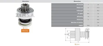 ZEN  1180 Mars Dıslısı 10 Dıs Mercedes Benz Unımog S404 - U6 2006209478 225128HQ 225128 225128A 1362071 ZN0320 1362037 130930 225128B SD0007