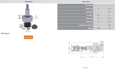 ZEN  1888 Mars Dıslısı 9 Dıs Mercedes Benz 1215 - 1417 - 162 K01678 35262760AM