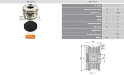 ZEN  5505 ALT. Kasnak Audı A4 2.0 Tdı Quattro / Volkswagen J 535011310 455123 353431 124525095 455110 F24013801 F00M991808 F00M147808 F00M991218 F24013802